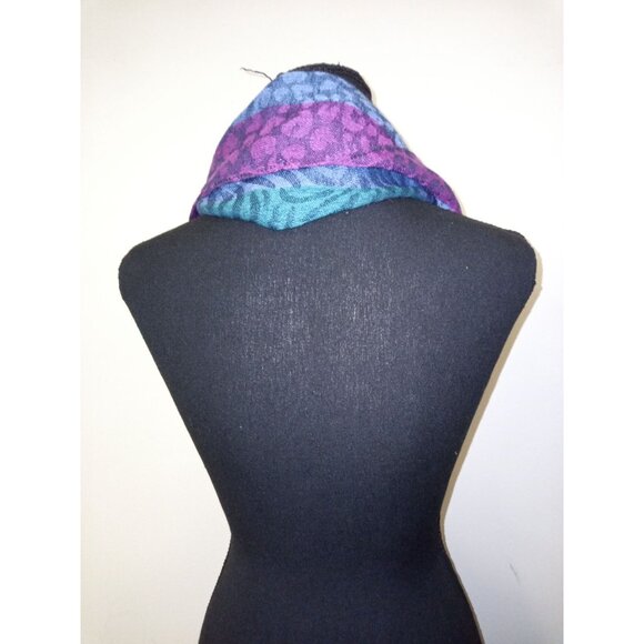 Leopard/Tiger Multi-Color Pink Blue Infinity Scarf One Size - Picture 3 of 5